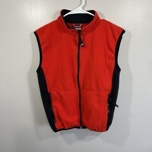Helly Hansen Fleece Vest Adult Size Small Full Zip Polyester Red Black Unisex